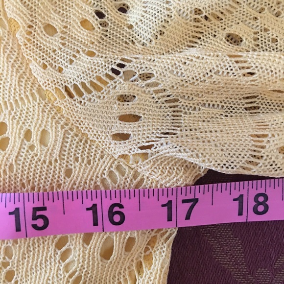 London Times Yellow Lace Dress lined three quarter sleeves Size 4 - Picture 7 of 11